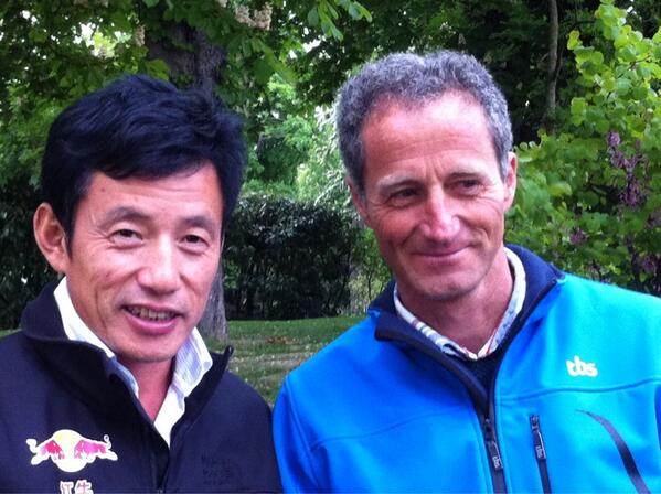 Les 2 parrains du 1er " Club Entreprises " , Michel Desjoyeaux <a href="/Team_TBS/">tbs 1978</a> et Guo Chan <a href="/ChuanGuo/">Chuan Guo</a> <a href="/PenDuickSAS/">Pen Duick</a>