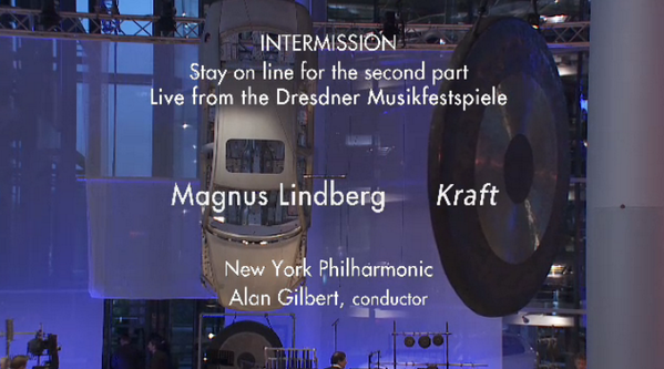 nyphil's tweet photo. Yes, that's a suspended VW. And a giant gong… #es2013 #nypatvw http://t.co/LbgHetyhtI
