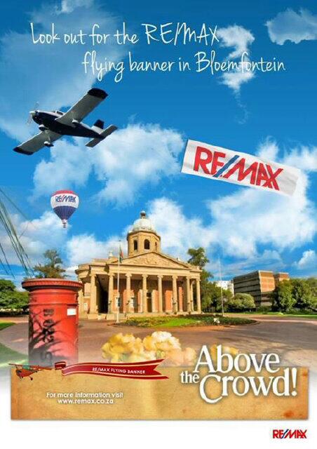 Barry_Goodes's tweet photo. Spot the Remax sky banner in Bloem this weekend!! http://t.co/opbIeuyvMB