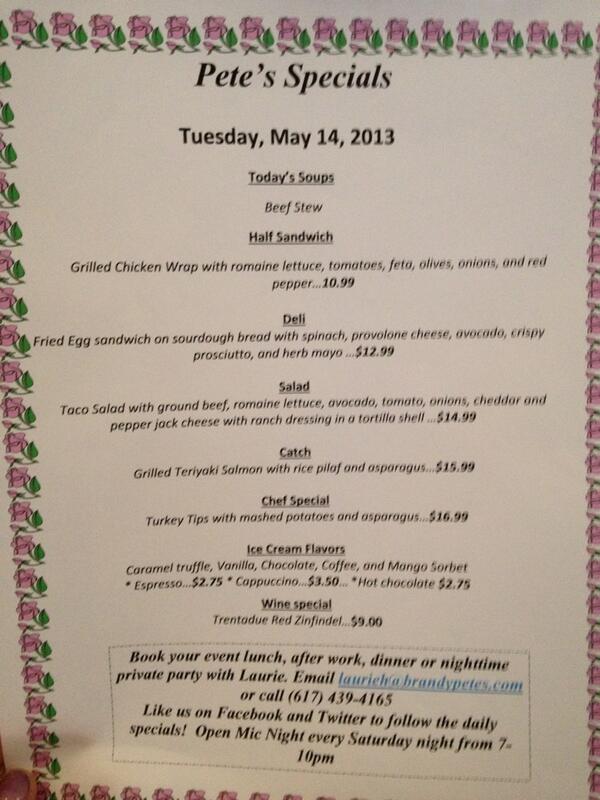 BrandyPetes's tweet photo. Tuesday May 14th specials http://t.co/bXDa2e2qBW