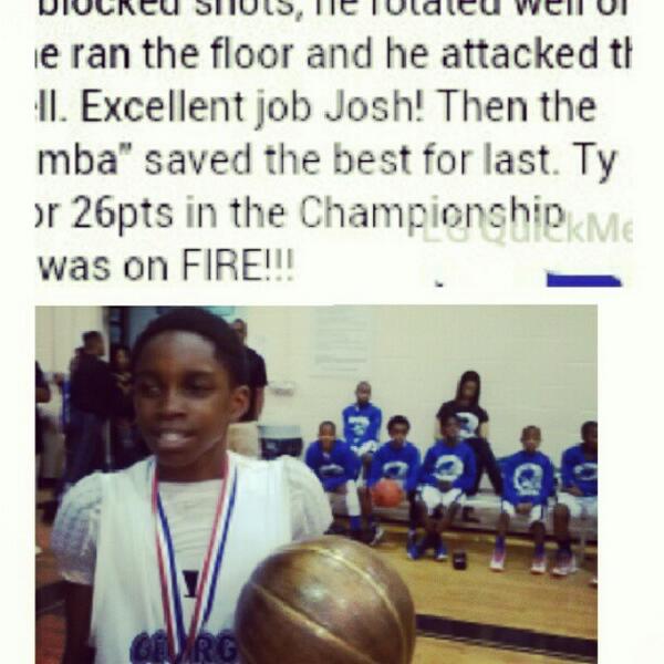 Harper_GF's tweet photo. You will be hearing about this kids in a few more years... TI Harper my nephew... #MVP 11 Yrs Old #26Points #Hoops http://t.co/1QsFNiWG8H
