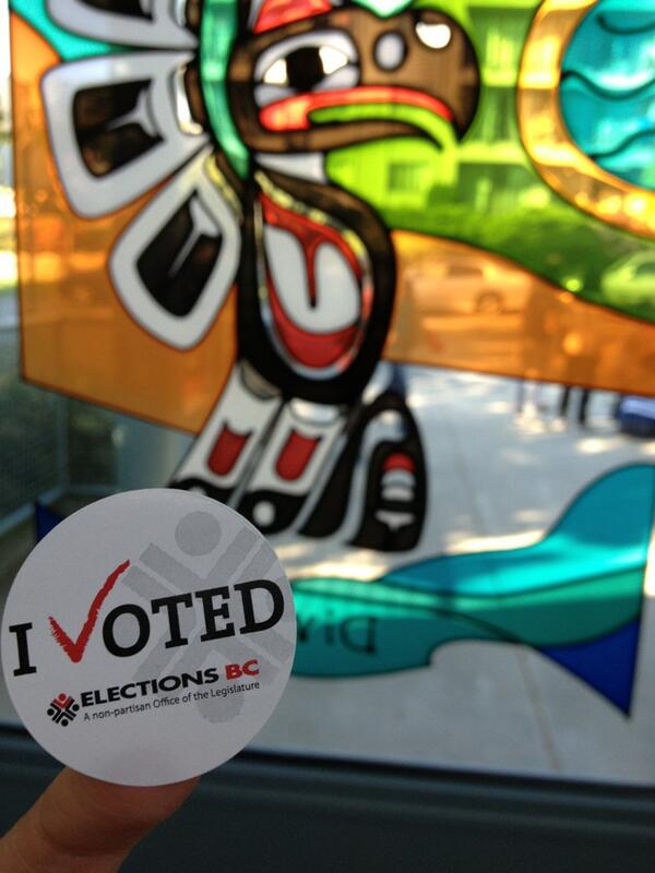 GYVOca's tweet photo. Get your vote on today (and get an @ElectionsBC sticker for your troubles!) 8am-8pm. #BCvotes #bcpoli http://t.co/BMqAgwuO0o