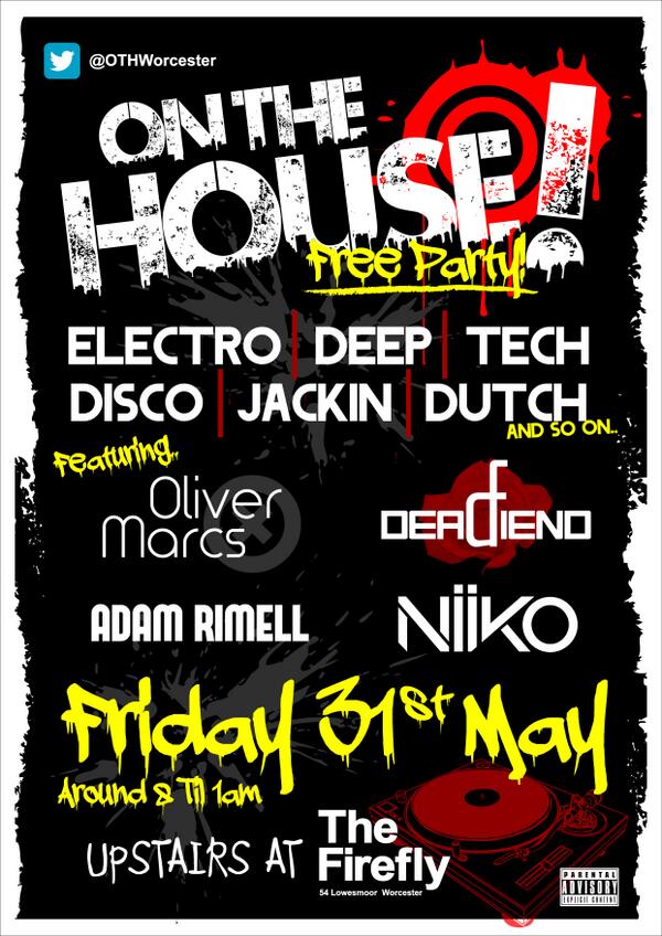 OTHWorcester's tweet photo. People of @WorcesterCity_ You have a new FREE night launching at the end of the month - House/Electro/Tech etc DJs: http://t.co/c8YWEjCJDc
