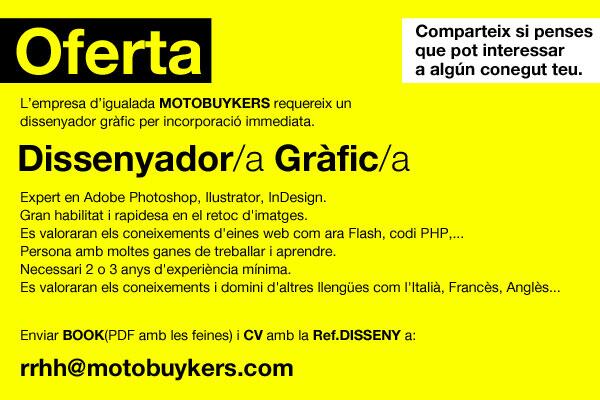 Ignitionrojas's tweet photo. #MOTOBUYKERS BUSCA #DISSENYADORGRÀFIC ; Envia el teu Book i CV #Igualada RT Please! http://t.co/Sym7hZ9kDJ http://t.co/MgPT9PHLtt