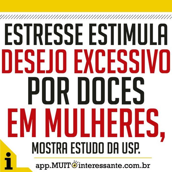 mabiafa's tweet photo. Estresse estimula desejo excessivo por doces em mulheres, mostra estudo da USP. Veja mais em: http://t.co/7L2Uybcc2F http://t.co/yJ1GHomc6t