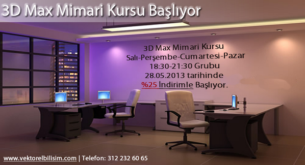 3D Max Mimari Görselleştirme Eğitimi Kapsamında Kursiyerlere AutoCAD 3DS Max Ders Notları Ücretsiz Verilecektir.