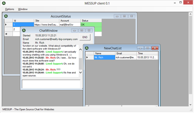 Screenshot: The website visitors' perspective