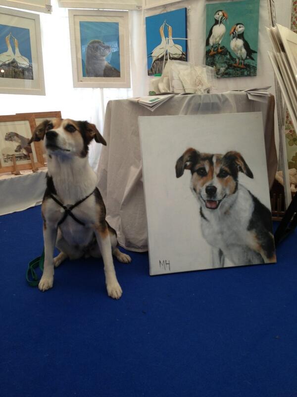Kezi and her portrait(pawtrait) beyondthecanvas.co.uk