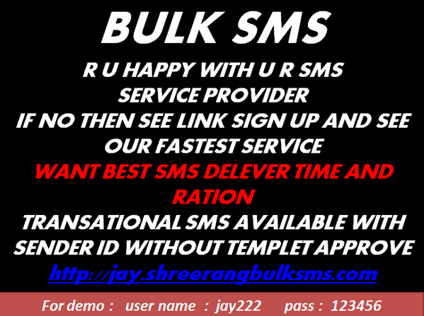 jay221sharma's tweet photo. Get 1 Lac marketing Bulk Sms @ 8,000/- Instant Delivery , No Extra Cost , 100 % Delivery http://t.co/PT0RCNPmjD http://t.co/Ojl1XuOD75