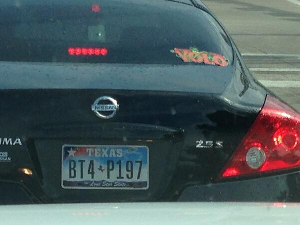 ctaylor209's tweet photo. This dude just cut me off in his 2 door Altima. Obviously living up to his window sticker. http://t.co/i86f9J5ZfN