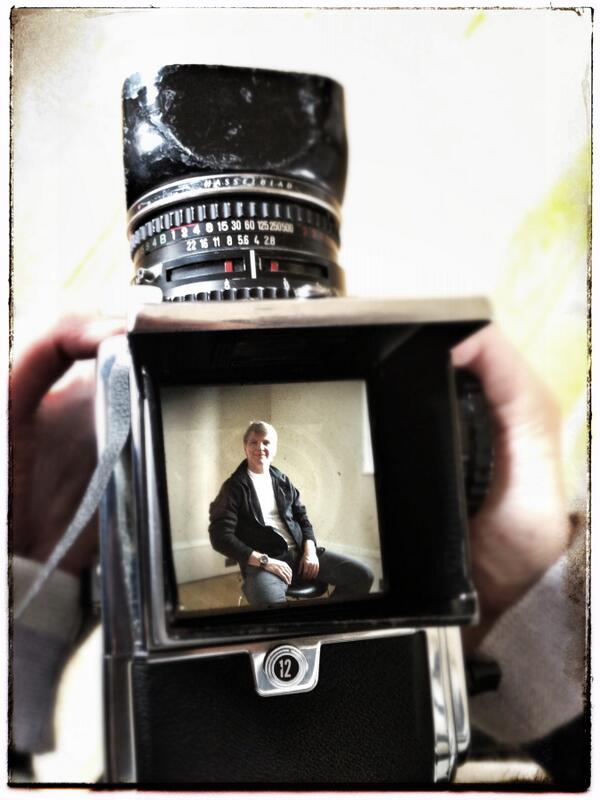 During  an interview for the international press here in London, I was photographed by a classic hasselblad camera!