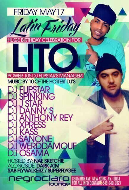 O_Thee_Grouch's tweet photo. #LatinFridays at #Negro_claro!! @DJFLIPSTAR @DJSPINKING celebrating @LITOALLPRO bday http://t.co/ZdKwK21Lzs
