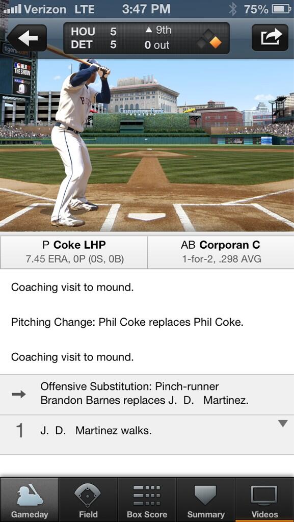 LesPerrin's tweet photo. @PhilCokesBrain Only Phil Coke could replace Phil Coke. http://t.co/zkSc0P4Y12