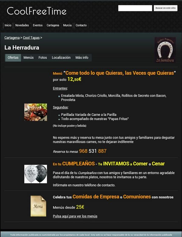 CoolFreeT's tweet photo. En La Herradura,COME TODO lo que QUIERAS y LAS VECES QUE QUIERAS por sólo 12,50€. infórmate en http://t.co/K7EWmXoFqa http://t.co/aZ3A2PZWKA