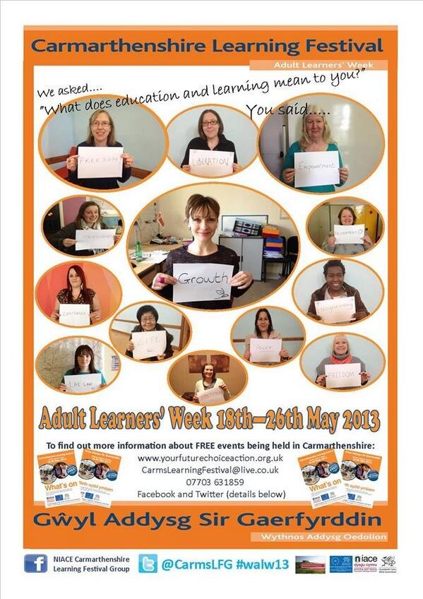 CarmsLFG's tweet photo. So what does learning and education mean to you? Look at what these lovely ladies had to say... #walw13 @NIACEDC http://t.co/Ww2ysMPUsY