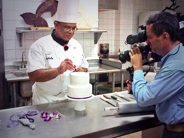 AdamStewart's tweet photo. The #Art of #Wedding Cakes documentary sneak peak. #Yum #Chocolate #Pastry #OnlySandals @SandalsResorts http://t.co/qR2Brrfcl6