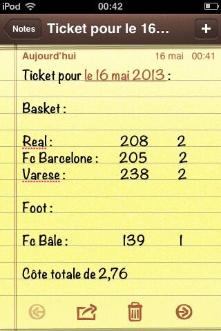 LesPronos's tweet image. Ticket pour le 16/05/13
