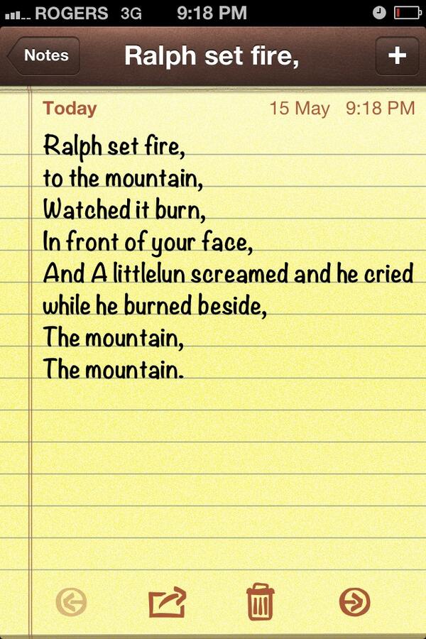 JackHMerridew's tweet photo. Adele set fire to the rain? Well Ralph set fire to the mountain... http://t.co/ItWc8RIrOM