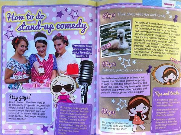 AggressiveHelp's tweet photo. The Helpies' debut in this month's "LOL edition" of Little Angel Magazine (right behind the One Direction poster ... http://t.co/A5J2sgPI12