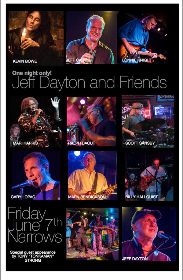 Narrows_Saloon's tweet photo. Fri 6/7 a HUGE night of music @ Narrows! Nashville singer-songwriter Jeff Dayton, &amp; cast of friends &amp; special guests! http://t.co/kig2j5jHqy