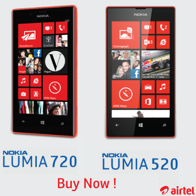 AirtelNigeria's tweet photo. It's launched, Lumia 720 for N51,000 and Lumia 520 for N28,000. Go grab yours at the nearest Airtel outlet. http://t.co/BtPm3y80Xp