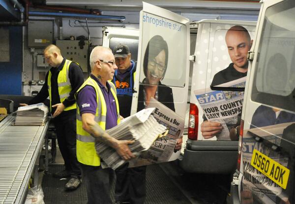 ShropshireStar's tweet image. Today&apos;s #Shropshire Star is loaded onto the vans. #localnewspaperweek