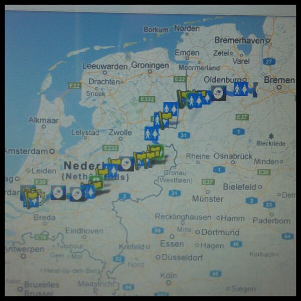 De route van de komende dagen #roparun
