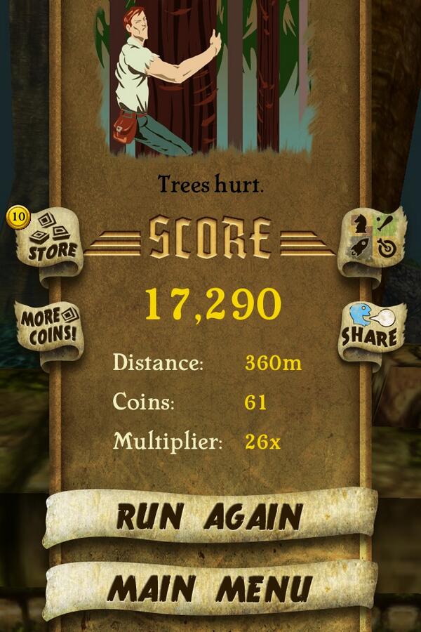 Lumpz54's tweet photo. I got 17,290 points while escaping from demon monkeys. Beat that! http://t.co/oyEbIjopvY #TempleRun http://t.co/alJnp0RMFj