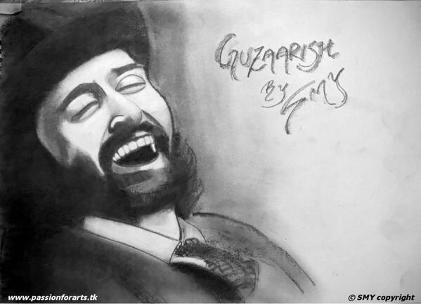 smyzter's tweet photo. @iHrithik Love all your movies, amazing performance in Guzarish a sketch from your fan. http://t.co/RgicFJZztw