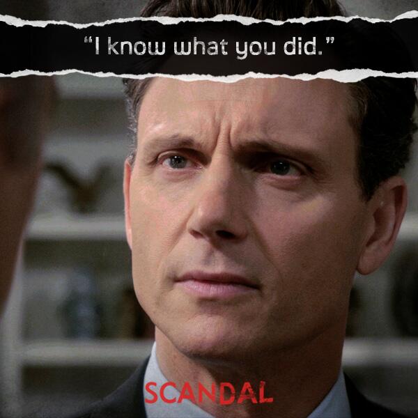 ScandalABC's tweet photo. "I know what you did." #ScandalFinale http://t.co/XKl617WB02
