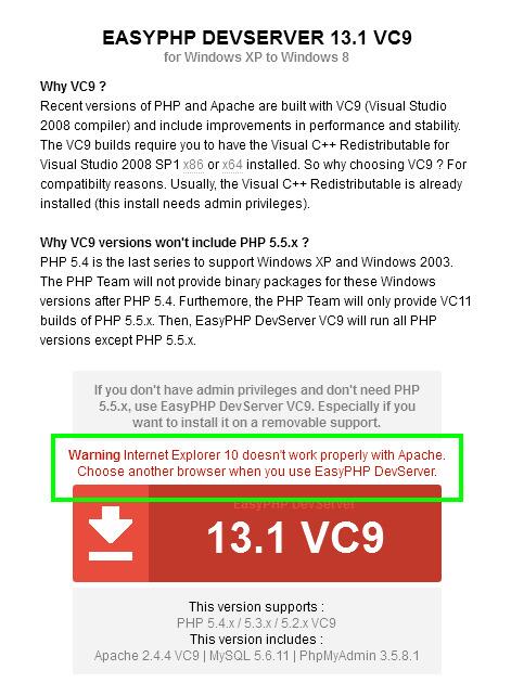 martamestresb's tweet image. Això és el que diu quan et vas a descarregar l&apos; #EasyPHP. Un altre premi per l&apos; #InternetExplorer.