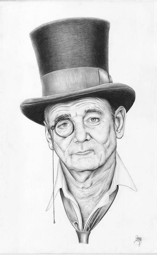 janisf's tweet photo. Finished up my charcoal drawing tribute of one of my heros as a old school gentleman @Bill_J_Murray, I love you man! http://t.co/1iX36yEIKz