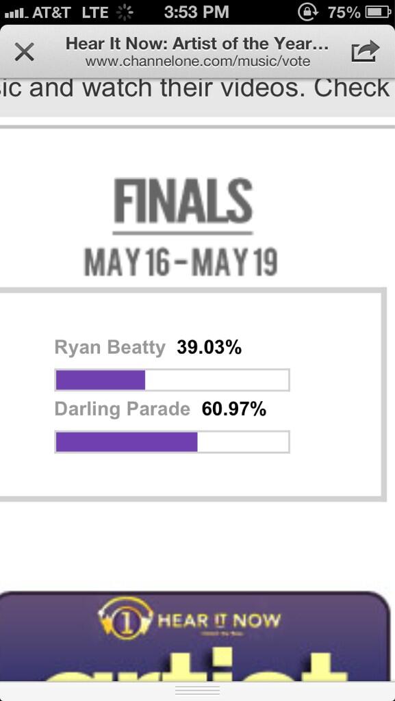 jackandjackWI's tweet image. I voted for @TheRyanBeatty in the @ChannelOneNews AOTY poll! #RBfinals channelone.com/music/vote @TeamBeattyHQ