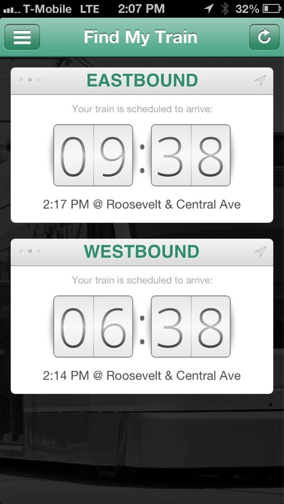 FindMyTrain's tweet photo. @ReidJSimpson walking now http://t.co/GEdcW6UAW1