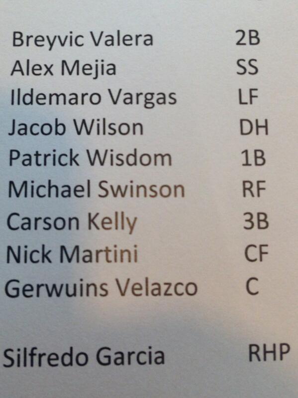peoriachiefs's tweet photo. Game 2 lineup http://t.co/MhjW9yyV96