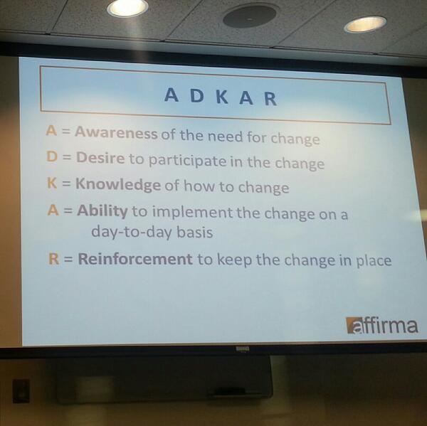 gnosys's tweet image. Learning about #ADKAR at #psspug