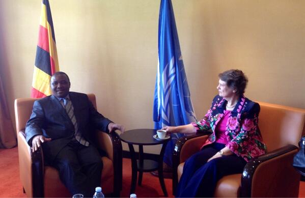 HelenClarkNZ's tweet image. Met with #Lesotho Deputy Prime Minister at #CLGC2013 in #Kampala to discuss @UNDP Programme in Lesotho. .