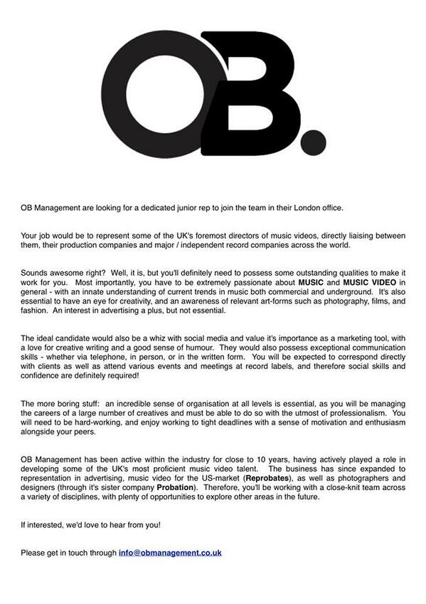 CharlotteBell6's tweet photo. Job up for grabs at the wonderful OB! Check it out if you love music and talking! Spread the word #joboffer #music http://t.co/wzGyrRmccI