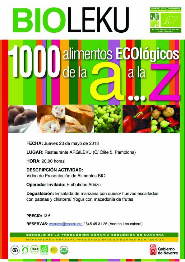 Proximo jueves 23 de mayo, no os podeis perder #BIOLEKU!!! en #RestauranteArgileku #Pamplona #Navarra. RT Por favor!