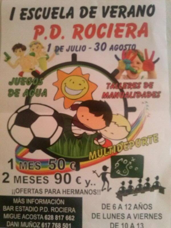 EV_PDRociera's tweet photo. Cartel de la escuela de verano RT por favor http://t.co/WfDJVkB55Z