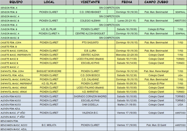 CBClaret's tweet photo. Horarios y campos de juego de los partidos que disputan esta semana todos nuestros equipos.Vamos Claret! #fbcvdirecto http://t.co/dyeEV29SmJ