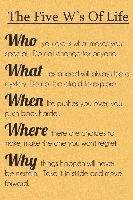 rizerica101's tweet photo. Five W's of Life
Who?
What?
When?
Where?
Why? http://t.co/gl7rd4pVZX
