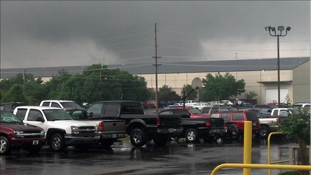 Photo: A severe storm and possible tornado passes over Athens, Alabama - @waff88