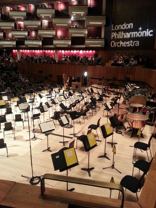 All set and rigged for Shostakovich no.6. Debs is engineering her first <a href="/LPOrchestra/">London Philharmonic Orchestra</a> live recording!