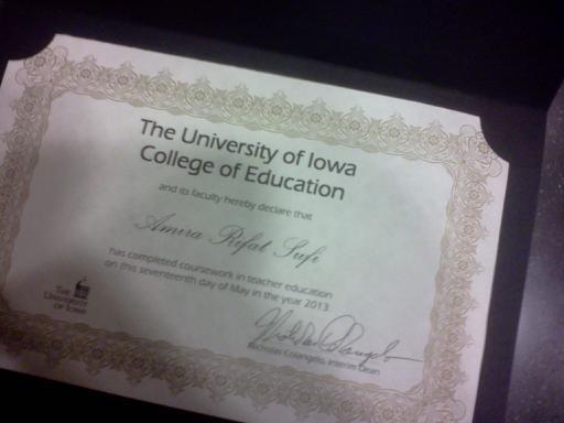 It's official! Go Hawks! #teachingcertificate #licensed
