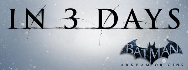 BatmanArkham's tweet photo. Hang tight, only three more days until the full-length trailer. #Batman #ArkhamOrigins http://t.co/DXzFx5lwYH