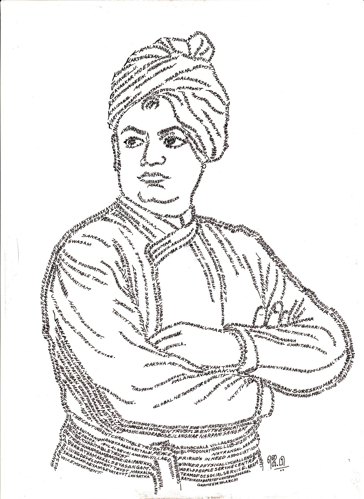 9 Dots की मदद से Swami Vivekananda Drawing // Youth day special drawing -  YouTube