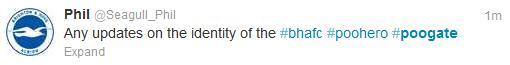 Plastic_Seagull's tweet image. Brighton fan loves it. #poogate #clappergate
