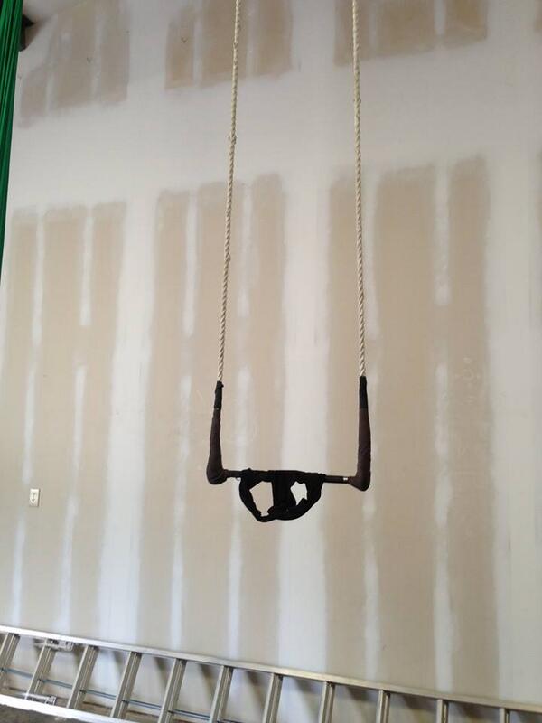 Occupational hazard of forward rolls on trapeze: sometimes it steals your shorts.