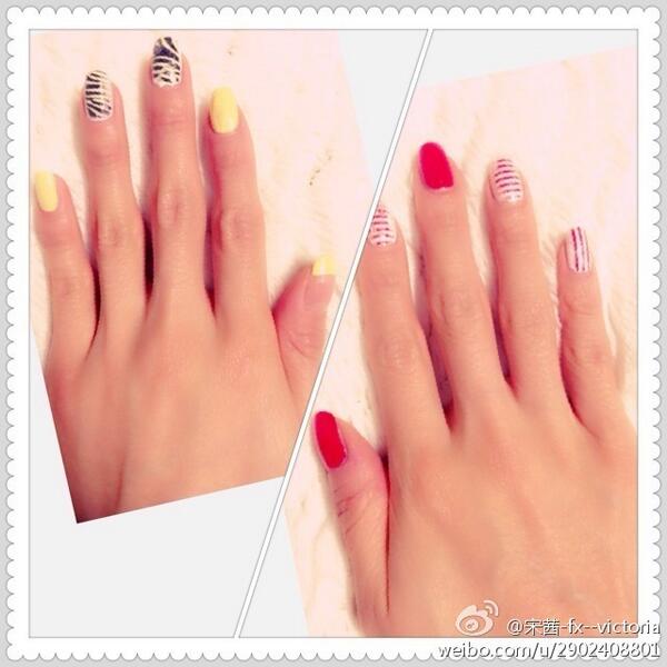 sFxVictoria's tweet photo. 刚刚自己做的指甲〜拿出来晒晒〜萝卜白菜各有所爱〜 http://t.co/jODswxDkih